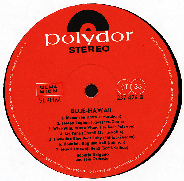 Cover zu Roberto Delgado & His Orchestra - Blue Hawaii | 1965 | Vinyl | Jazz, Pop, Folk, World, & Country | Germany