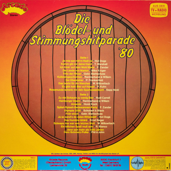 Cover zu Various - Die Blödel- Und Stimmungshitparade '80 | 1980 | Vinyl | Non-Music, Pop | Germany Schallplatten Ankauf