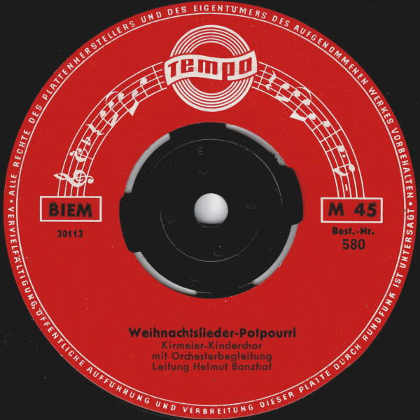 Cover zu Rudolf-Kirmeyer-Kinderchor, Helmut Banzhaf - Kinderlieder-Potpourri | 1957 | Vinyl | Children's, Folk, World, & Country | Germany Schallplatten Ankauf