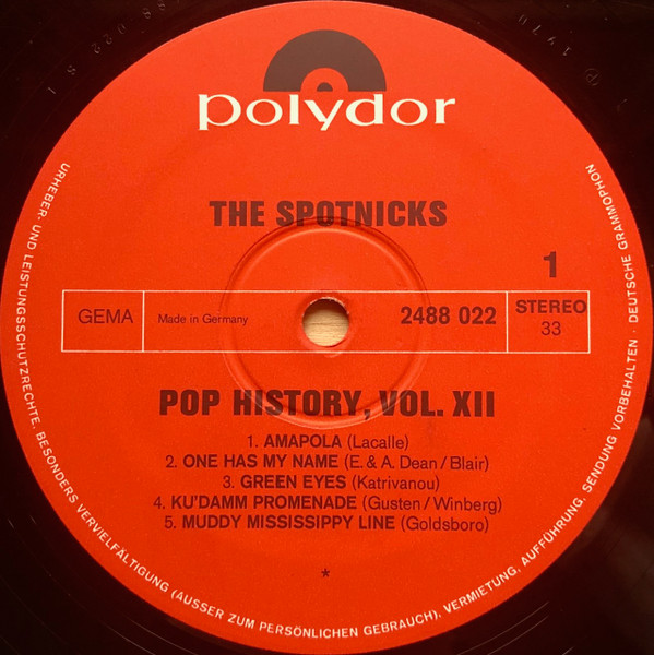 Cover zu The Spotnicks - Pop History Vol. 12 | 1970 | Vinyl | Rock | Germany