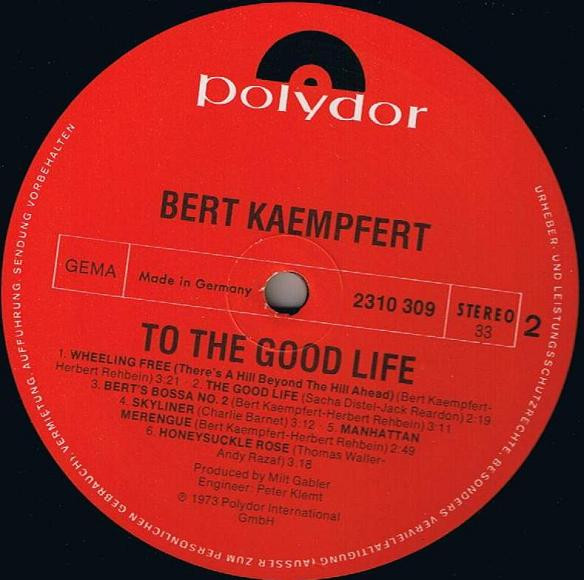 Cover zu Bert Kaempfert - To The Good Life | 1973 | Vinyl | Pop | Germany