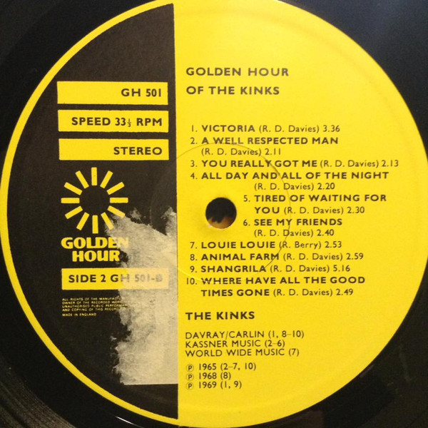 Cover zu The Kinks - Golden Hour Of The Kinks | 1971 | Vinyl | Rock | UK Schallplatten Ankauf