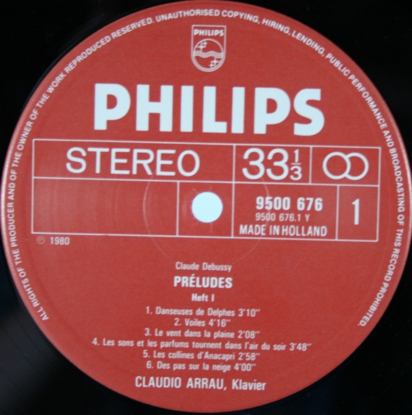 Cover zu Claude Debussy - Claudio Arrau - Préludes Volume 1 | 1980 | Vinyl | Classical | Netherlands