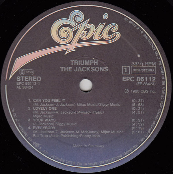 Cover zu The Jacksons - Triumph | 1980 | Vinyl | Funk / Soul | Europe