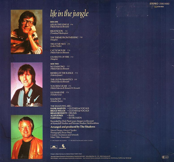 Cover zu The Shadows - Life In The Jungle | 1982 | Vinyl | Rock | Germany Schallplatten Ankauf