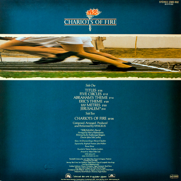 Cover zu Vangelis - Chariots Of Fire | 1981 | Vinyl | Electronic, Stage & Screen | Germany Schallplatten Ankauf