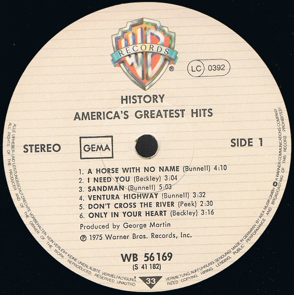 Cover zu America (2) - History - America's Greatest Hits | Vinyl | Rock | Germany