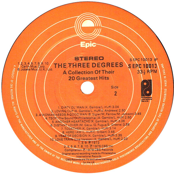 Cover zu The Three Degrees - A Collection Of Their 20 Greatest Hits | 1979 | Vinyl | Funk / Soul | UK