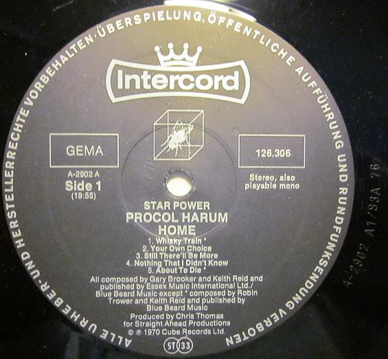 Cover zu Procol Harum - Home | 1976 | Vinyl | Rock | Germany Schallplatten Ankauf