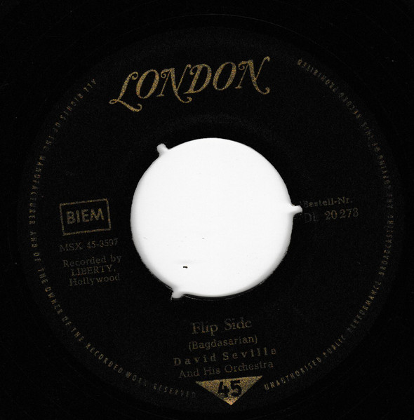 Cover zu David Seville And The Chipmunks - Ragtime Cowboy Joe / Flip Side | Vinyl, 7