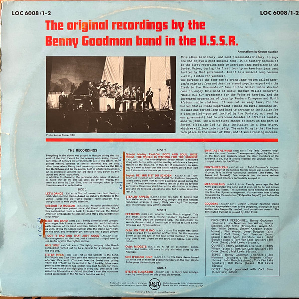 Cover zu Benny Goodman - Benny Goodman In Moscow | 1962 | Vinyl | Jazz | Germany Schallplatten Ankauf