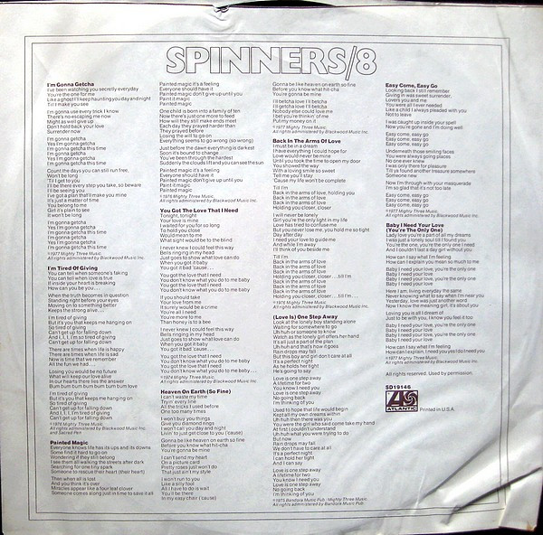 Cover zu Spinners - Spinners/8 | 1977 | Vinyl | Funk / Soul | US