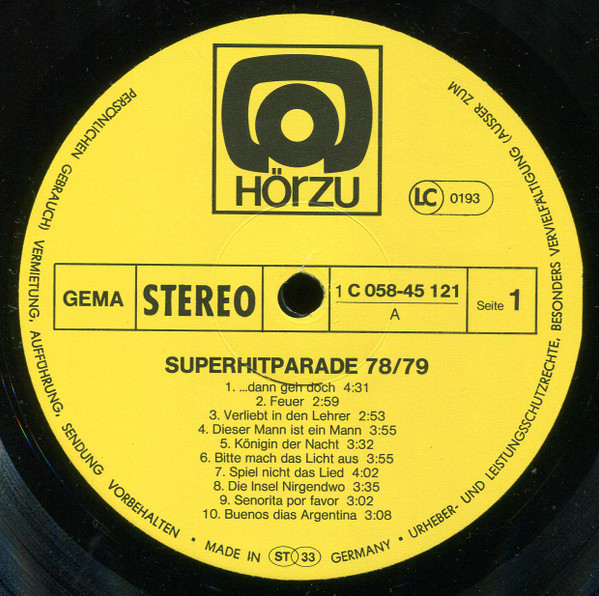 Cover zu Various - Superhitparade 78/79 | 1978 | Vinyl | Pop | Germany Schallplatten Ankauf