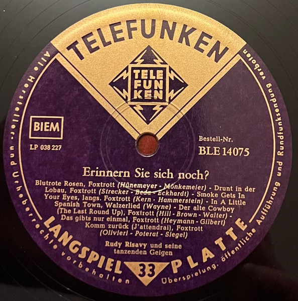 Cover zu Rudy Risavy And His Dancing Violins - Erinnern Sie Sich Noch? | Vinyl | Pop | Germany Schallplatten Ankauf