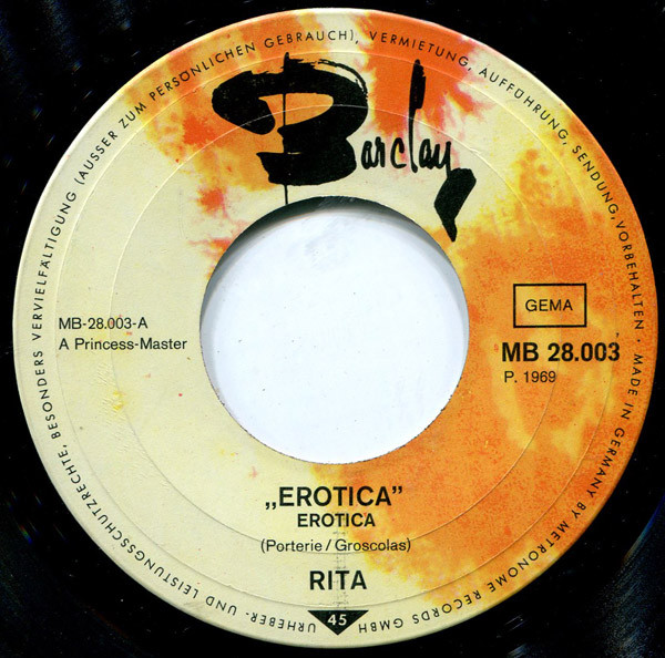 Cover zu Rita Cadillac - Erotica | 1969 | Vinyl | Jazz, Rock, Funk / Soul, Pop | Germany Schallplatten Ankauf