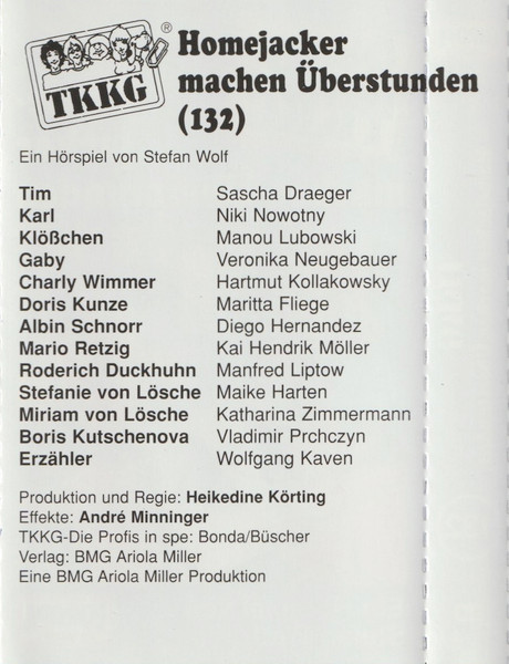 Cover zu Stefan Wolf - TKKG 132 - Homejacker Machen Überstunden | 2002 | Vinyl | Non-Music, Children's | Germany