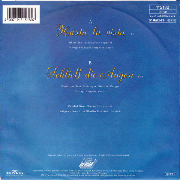 Cover zu Die Flippers - Hasta La Vista | 1992 | Vinyl | Pop | Europe