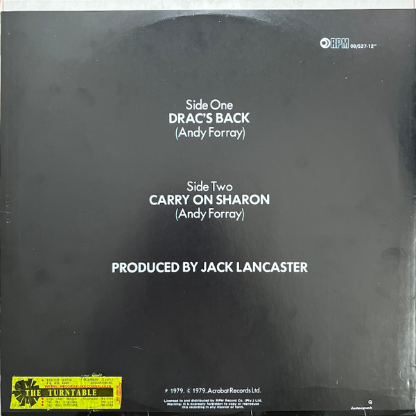 Cover zu Andy Forray - Drac's Back | 1979 | Vinyl | Electronic | South Africa Schallplatten Ankauf