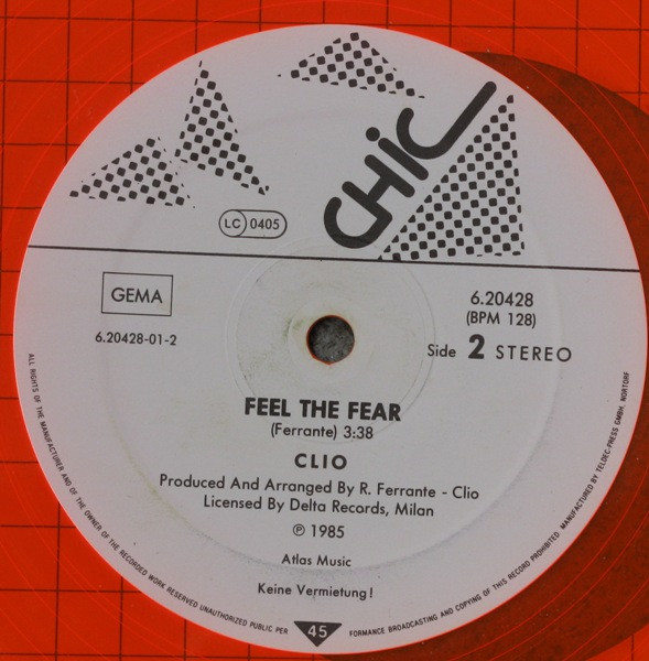 Cover zu Clio - Faces / Feel The Fear | 1985 | Vinyl | Electronic | Germany Schallplatten Ankauf