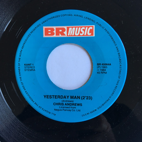 Cover zu Chris Andrews (3) - Yesterday Man / Carole Ok | 1984 | Vinyl | Rock, Pop | Netherlands Schallplatten Ankauf