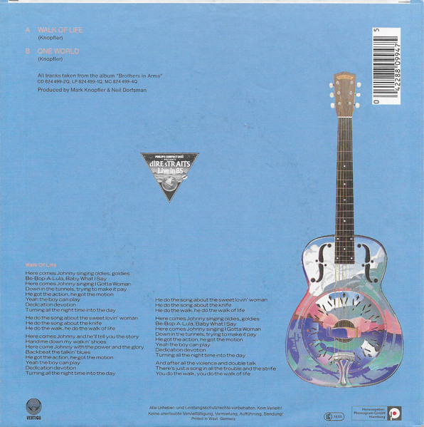 Cover zu Dire Straits - Walk Of Life | 1985 | Vinyl, 7