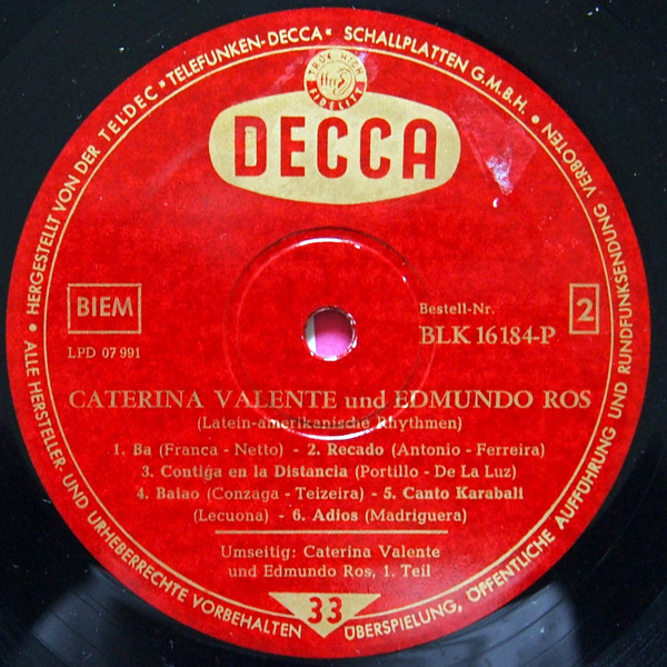 Cover zu Caterina Valente Und Edmundo Ros - Latein-Amerikanische Rhythmen | 1964 | Vinyl | Jazz, Latin, Pop | Germany