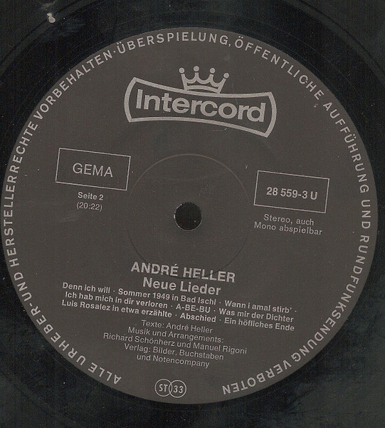Cover zu André Heller - Neue Lieder | 1973 | Vinyl | Pop, Folk, World, & Country | Germany