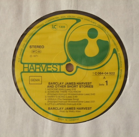 Cover zu Barclay James Harvest - Barclay James Harvest And Other Short Stories | Vinyl | Rock | Germany Schallplatten Ankauf