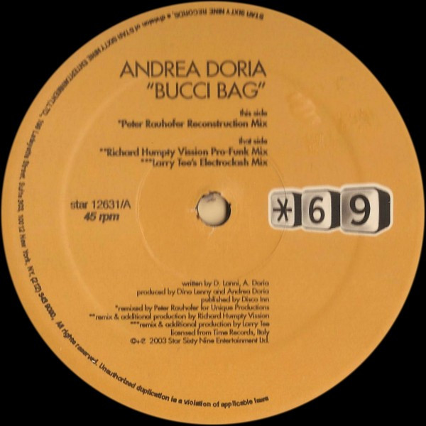Cover zu Andrea Doria - Bucci Bag | 2003 | Vinyl | Electronic | US Schallplatten Ankauf