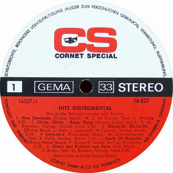 Cover zu Bert Loska And His Happy Sound - Hits Instrumental - Die Grosse Schlagerparade Zum Tanzen | 1969 | Vinyl | Pop, Folk, World, & Country | Germany