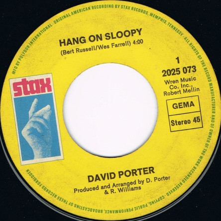 Cover zu David Porter - Hang On Sloopy / Thirty Days | 1971 | Vinyl, 7
