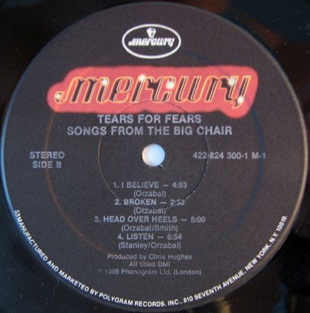 Cover zu Tears For Fears - Songs From The Big Chair | 1985 | Vinyl | Electronic, Rock | US Schallplatten Ankauf
