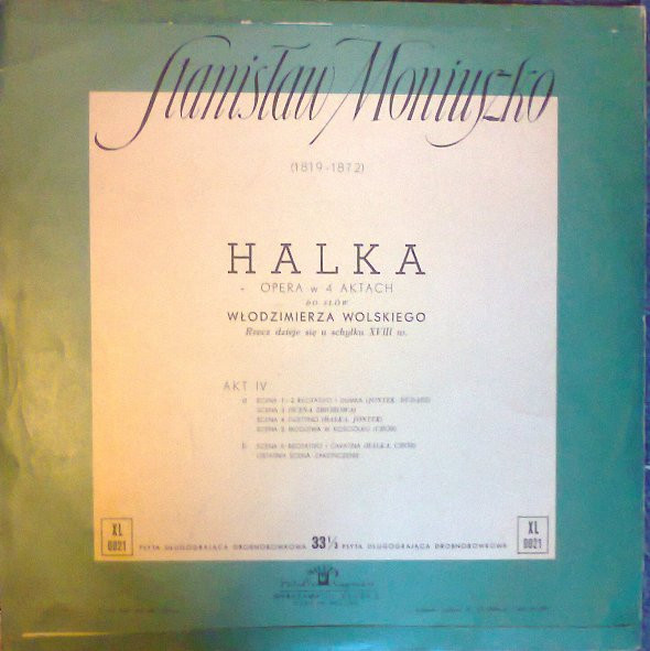 Cover zu Stanisław Moniuszko - Chór Państwowej Opery Im. Stanisława Moniuszki W Poznaniu I Orkiestra Państwowej Opery Im. Stanisława Moniuszki W Poznaniu, Walerian Bierdiajew - Halka: Opera W Czterec Schallplatten Ankauf
