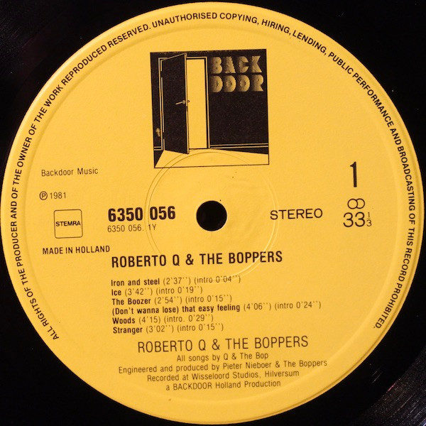 Cover zu Roberto Q & The Boppers (2) - Roberto Q & The Boppers | 1981 | Vinyl | Rock | Netherlands Schallplatten Ankauf