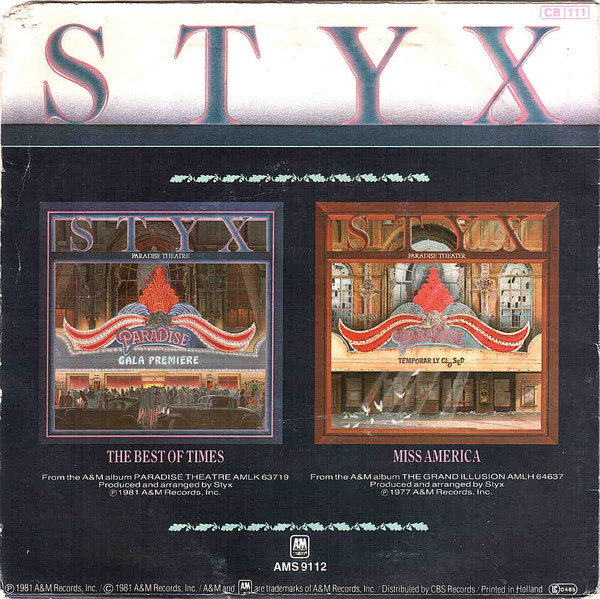 Cover zu Styx - The Best Of Times | 1981 | Vinyl | Rock | Europe Schallplatten Ankauf