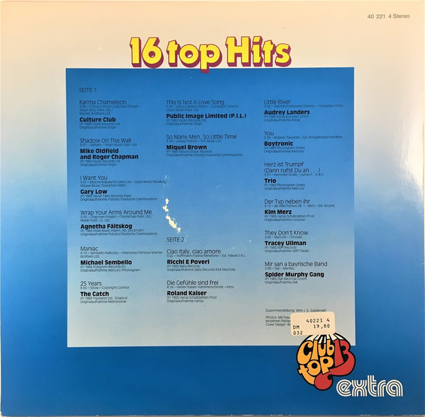 Cover zu Various - 16 Top Hits Extra - Das Beste Aus Den Hitparaden | 1983 | Vinyl | Electronic, Rock, Non-Music, Pop, Stage & Screen | Germany Schallplatten Ankauf