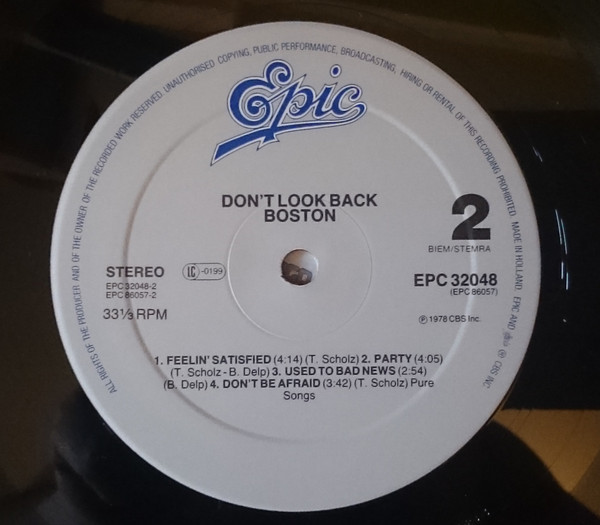 Cover zu Boston - Don't Look Back | Vinyl, LP, Album, Reissue | Rock | Europe Schallplatten Ankauf