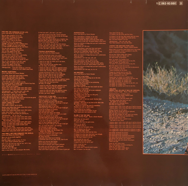 Cover zu Stevie Wonder - Talking Book | 1972 | Vinyl | Funk / Soul | Germany