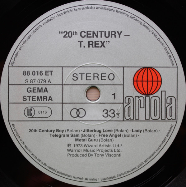 Cover zu T. Rex - 20th Century | Vinyl | Rock | Europe Schallplatten Ankauf