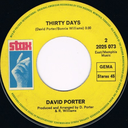Cover zu David Porter - Hang On Sloopy / Thirty Days | 1971 | Vinyl, 7