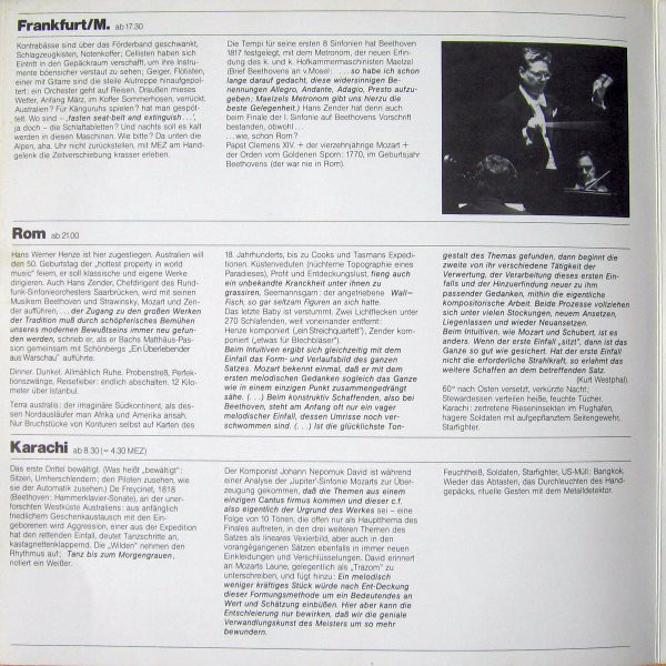 Cover zu Rundfunk-Sinfonieorchester Saarbrücken - In Australien | 1976 | Vinyl | Classical | Germany