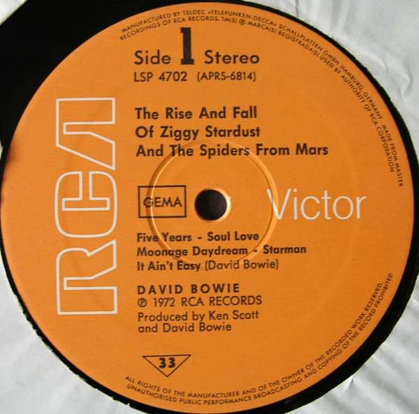 Cover zu David Bowie - The Rise And Fall Of Ziggy Stardust And The Spiders From Mars | 1972 | Vinyl, LP, Album | Rock | Germany Schallplatten Ankauf