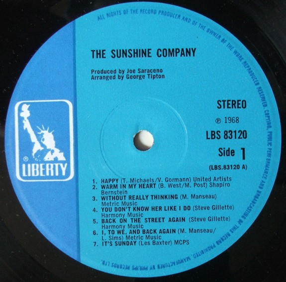 Cover zu The Sunshine Company - The Sunshine Company | 1968 | Vinyl | Rock, Pop, Folk, World, & Country | UK