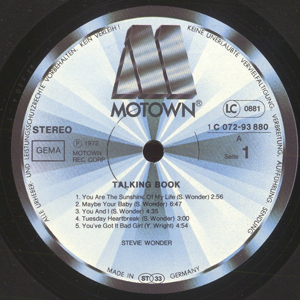 Cover zu Stevie Wonder - Talking Book | Vinyl | Funk / Soul | Germany