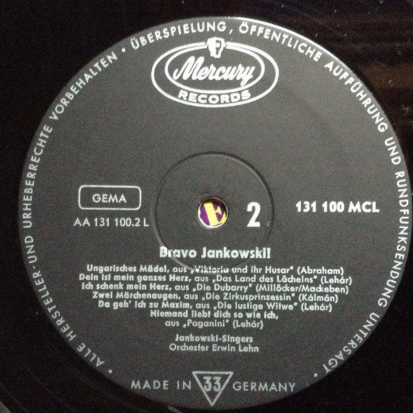 Cover zu Die Jankowski Singers & Orchester Erwin Lehn - Bravo Jankowski! | 1964 | Vinyl | Jazz | Germany Schallplatten Ankauf