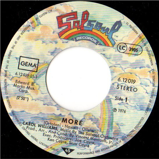 Cover zu Carol Williams - More | 1977 | Vinyl | Funk / Soul | Germany Schallplatten Ankauf