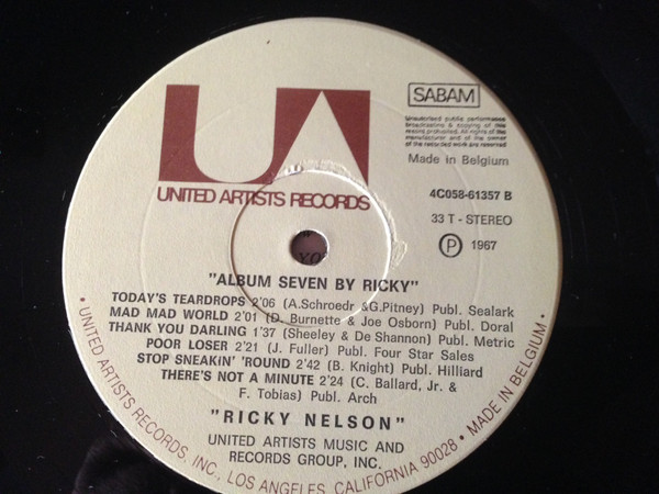 Cover zu Ricky Nelson (2) - Album Seven By Rick | 1967 | Vinyl | Rock, Pop | Belgium Schallplatten Ankauf