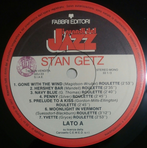 Cover zu Stan Getz - Stan Getz | 1979 | Vinyl | Jazz | Italy