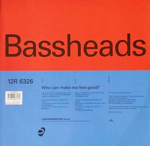 Cover zu Bassheads - Who Can Make Me Feel Good? | 1992 | Vinyl | Electronic | UK