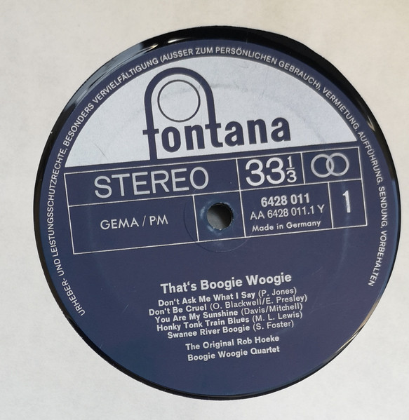 Cover zu Rob Hoeke Boogie Woogie Quartet - That's Boogie Woogie | 1970 | Vinyl | Rock, Blues | Germany
